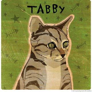 Tabby Grey Pet Cat Rustic Wall Decal