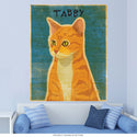 Tabby Orange Pet Cat Rustic Wall Decal
