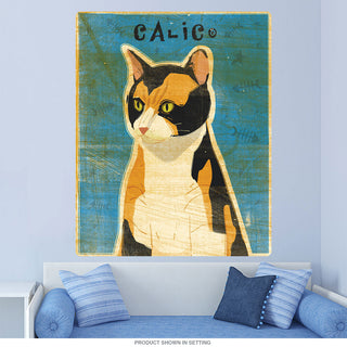 Calico Pet Cat Rustic Wall Decal