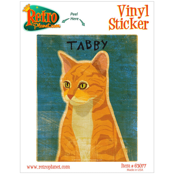 Tabby Orange Cat Rustic Vinyl Sticker