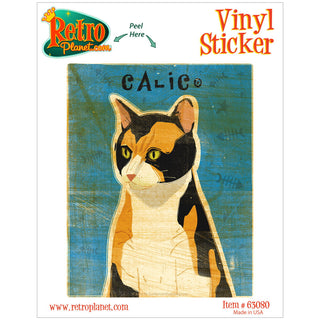 Calico Cat Rustic Vinyl Sticker