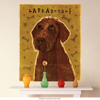 Chocolate Labradoodle Dog Wall Decal