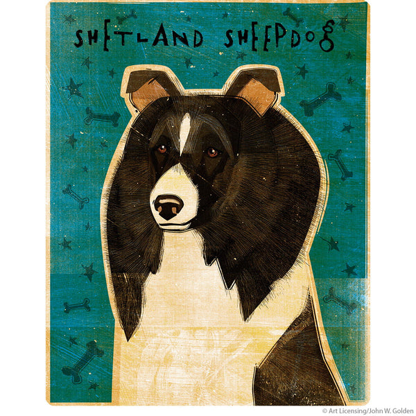Shetland Sheepdog Black White Dog Wall Decal