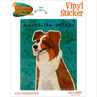 Australian Shepherd Red Dog Vinyl Sticker