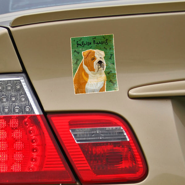 English Bulldog Tan And White Dog Vinyl Sticker