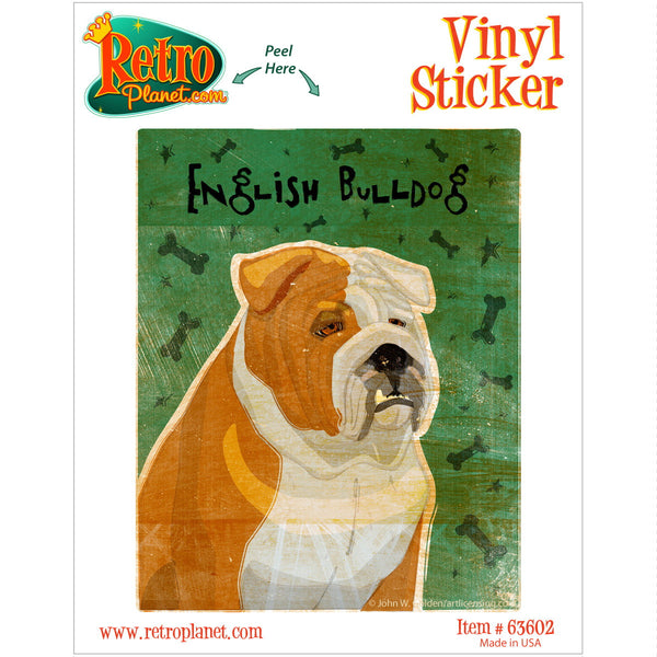 English Bulldog Tan And White Dog Vinyl Sticker