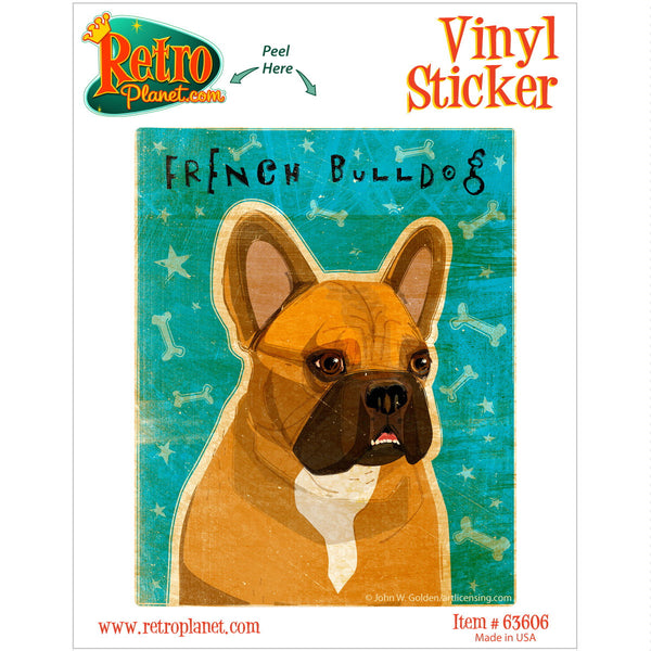 French Bulldog Fawn And White Dog Vinyl Sticker