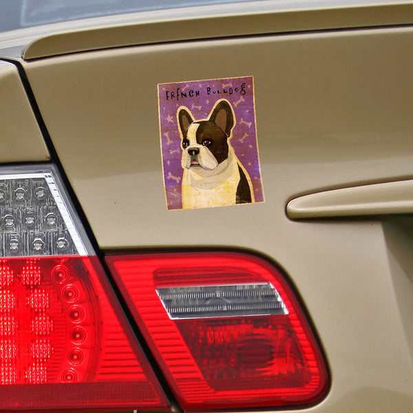 French Bulldog Whiten Brindle Dog Vinyl Sticker
