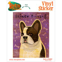 French Bulldog Whiten Brindle Dog Vinyl Sticker