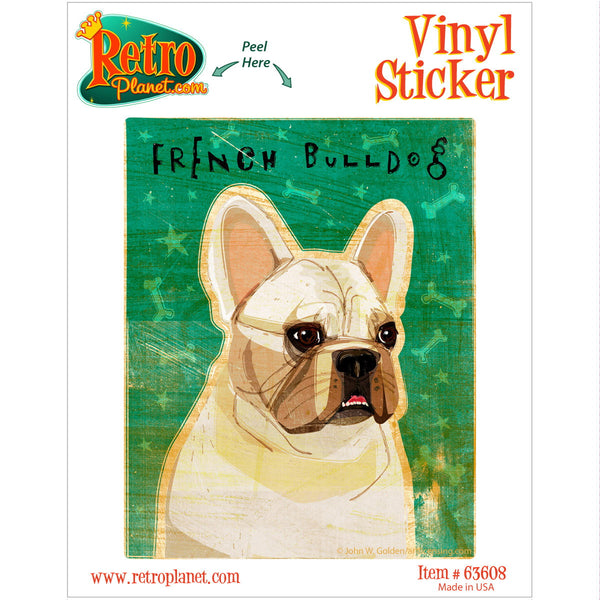 French Bulldog White Dog Vinyl Sticker