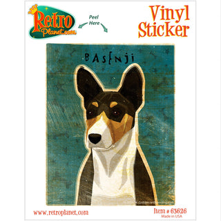 Basenji Tri-Color Dog Vinyl Sticker