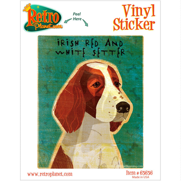 Irish Red And White Setter Dog Vinyl Sticker