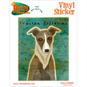 Italian Greyhound White Grey Dog Vinyl Sticker