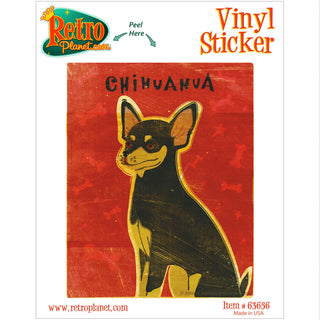 Chihuahua Black Tan Dog Vinyl Sticker