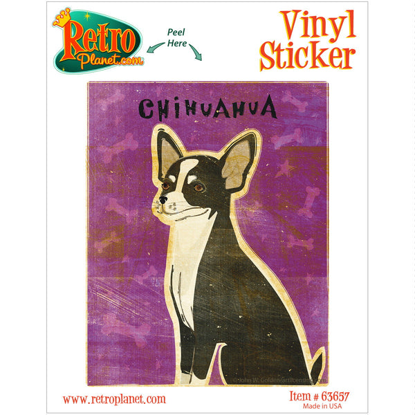 Chihuahua Black White Dog Vinyl Sticker