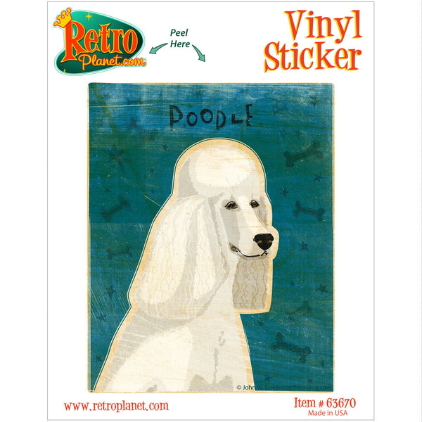 Poodle White Little Dog Vinyl Sticker