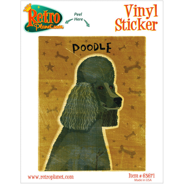 Poodle Black Little Dog Vinyl Sticker