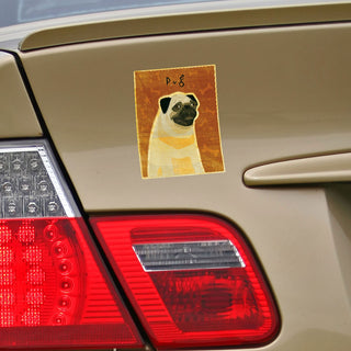 Pug Tan Little Dog Vinyl Sticker