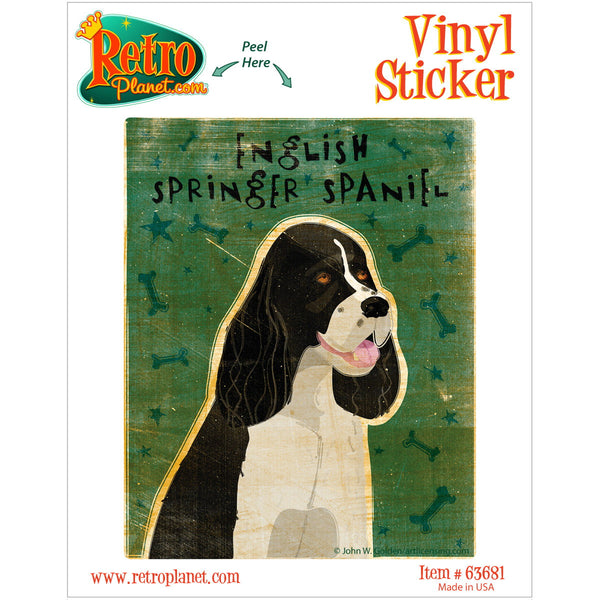 English Springer Spaniel Black Dog Vinyl Sticker