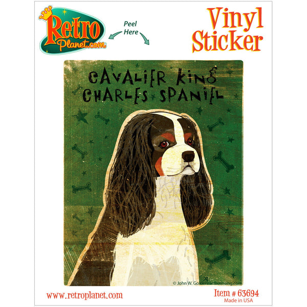Cavalier King Charles Tri-Color Dog Vinyl Sticker