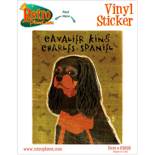 Cavalier King Charles Black Tan Dog Vinyl Sticker