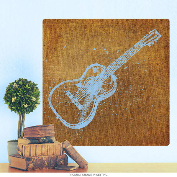 Guitar Distressed Musical Wall Decal