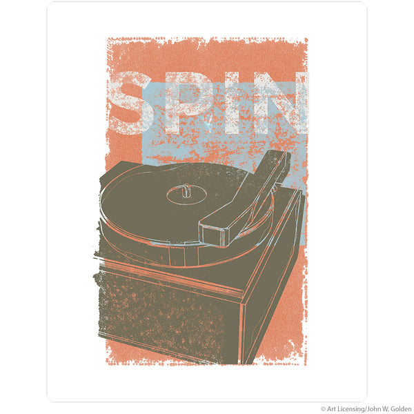 Spin Record Player Music Wall Decal