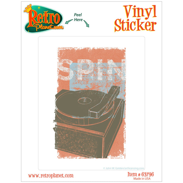Spin Record Player Music Vinyl Sticker