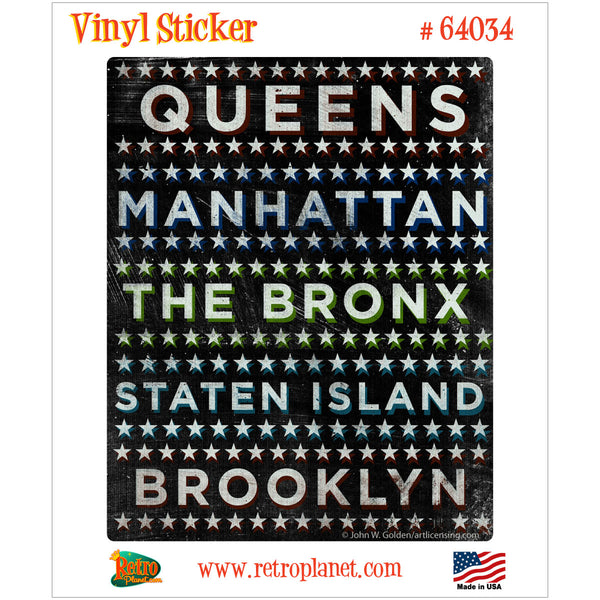 New York City Boroughs 2 Vinyl Sticker