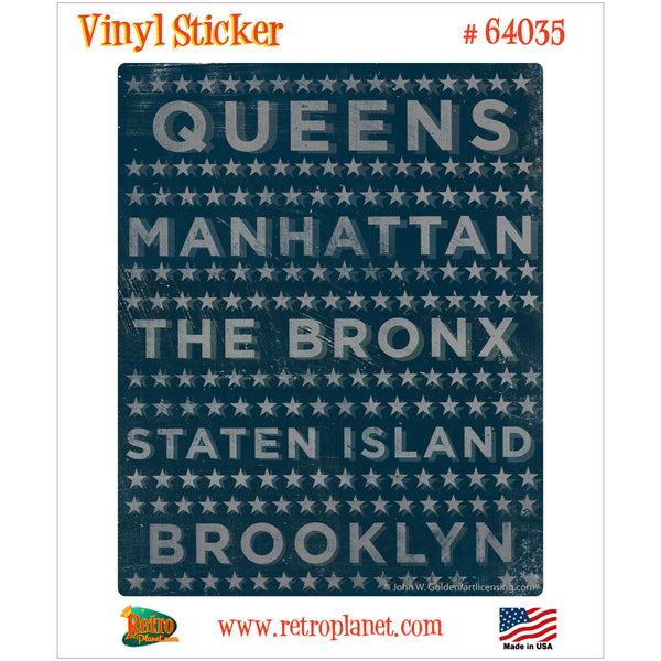 New York City Boroughs 3 Vinyl Sticker