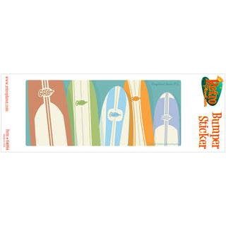 Surfing Longboards Collage Vinyl Sticker