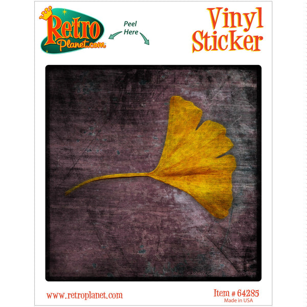 Gingko Tree Leaf Purple Vinyl Sticker