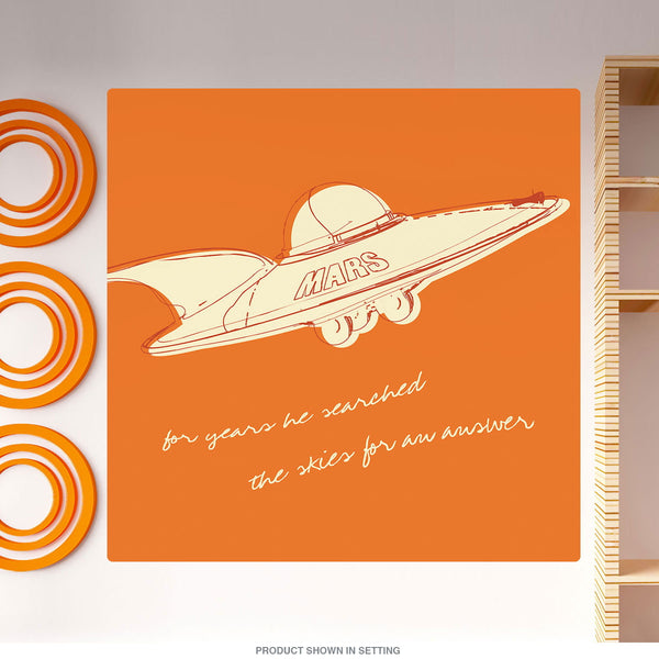 Mars Flying Saucer Lunastrella Square Wall Decal