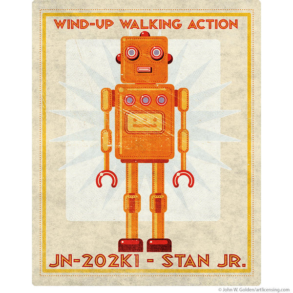 Robot Stan Jr Wind Up Toy Lunastrella Wall Decal