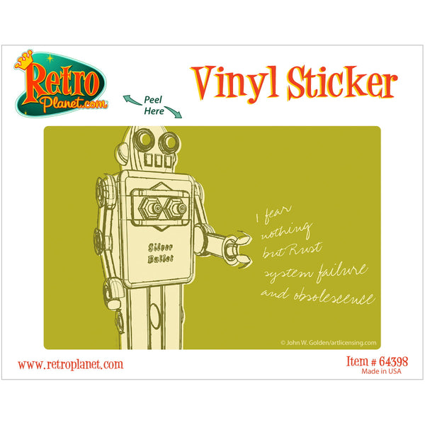 Robot Fear Nothing Lunastrella Vinyl Sticker