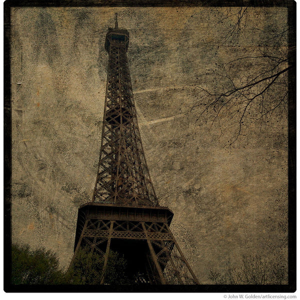 Eiffel Tower Rising Paris Rovinato Wall Decal