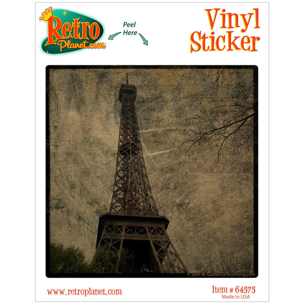 Eiffel Tower Rising Paris Rovinato Vinyl Sticker