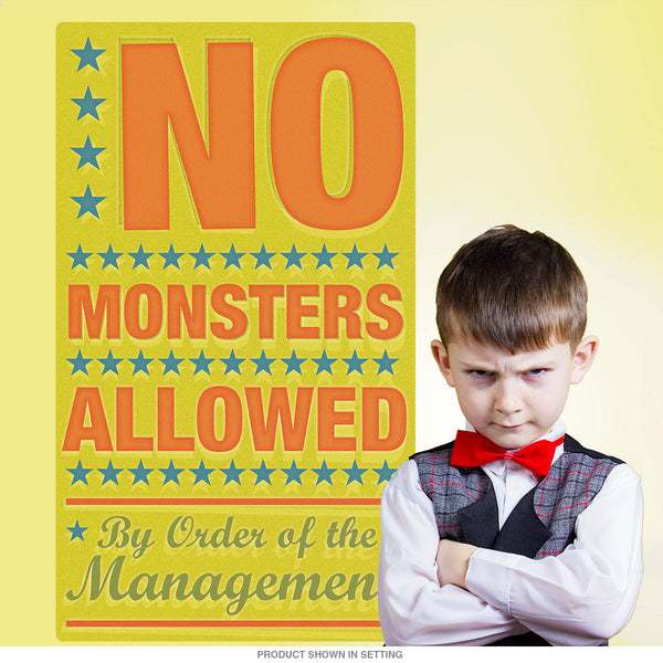 No Monsters Allowed Management Wall Decal