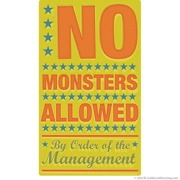 No Monsters Allowed Management Wall Decal