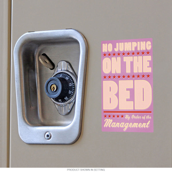 No Bed Jumping Pink Management Sticker