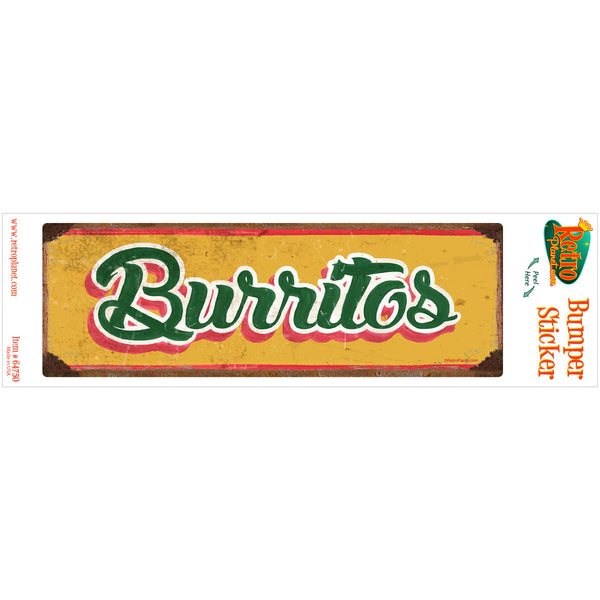 Burritos Mexican Food Vinyl Sticker Yellow