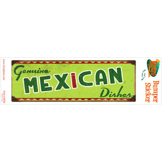Genuine Mexican Food Vinyl Sticker Green