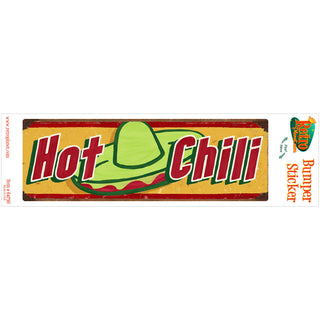 Hot Chili Mexican Food Vinyl Sticker Yellow