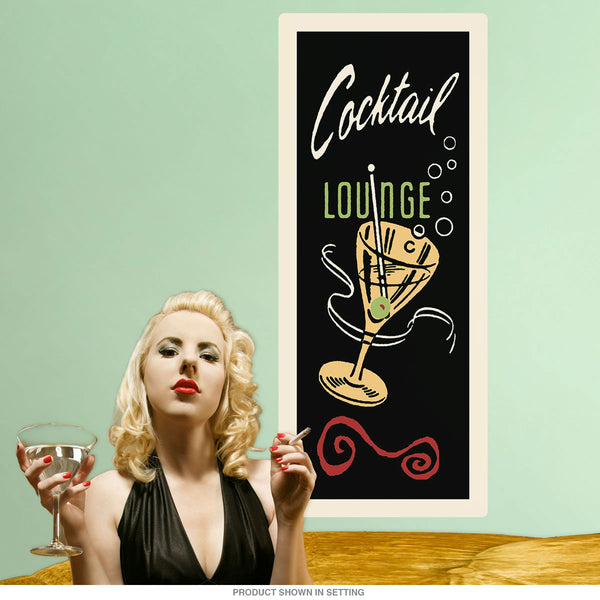 Cocktail Lounge Tall Bar Wall Decal