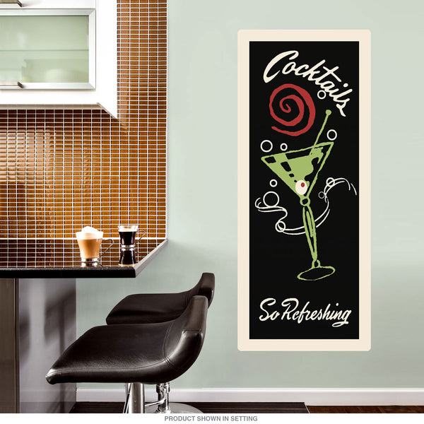 Cocktails So Refreshing Tall Bar Wall Decal