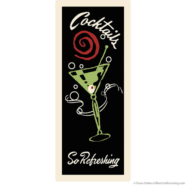 Cocktails So Refreshing Tall Bar Wall Decal