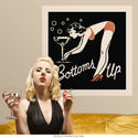 Bottoms Up Girl Cocktail Bar Wall Decal