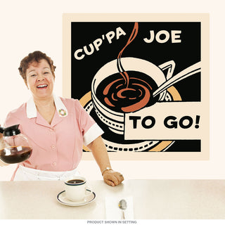 Cuppa Joe to Go Coffee Cup Diner Wall Decal