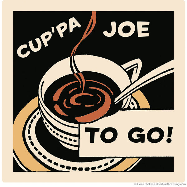 Cuppa Joe to Go Coffee Cup Diner Wall Decal