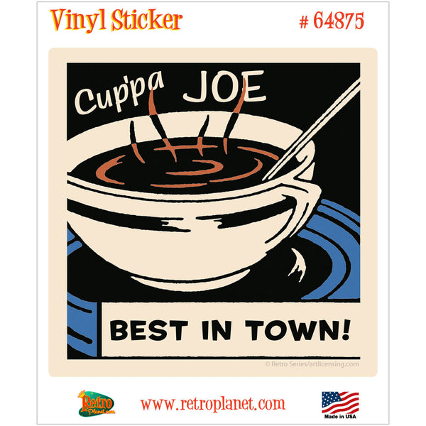 Cuppa Joe Best in Town Coffee Cup Vinyl Sticker